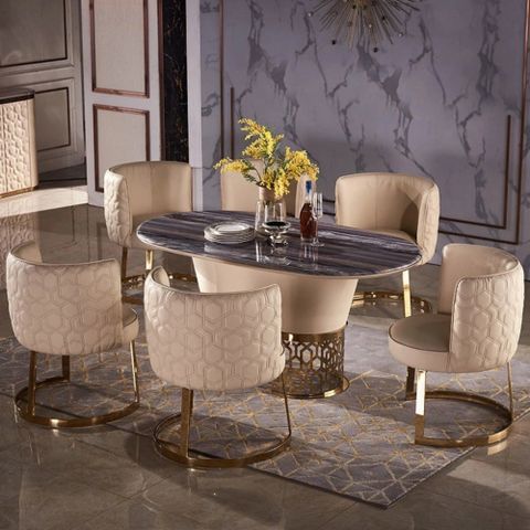 Luxury Marble Dining Table For Dinning Room | Dining Room Furniture ... regarding Luxury Marble Dining Table For Dining Hall